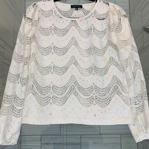 White blouse, lace material